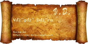 Vágó Dóra névjegykártya